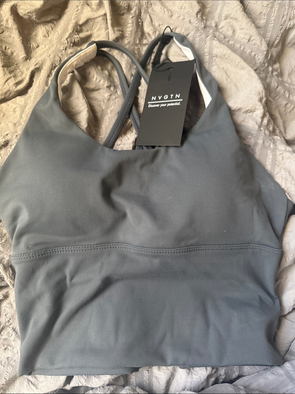 NVGTN Charcoal Gray Racerback Sports Bralette